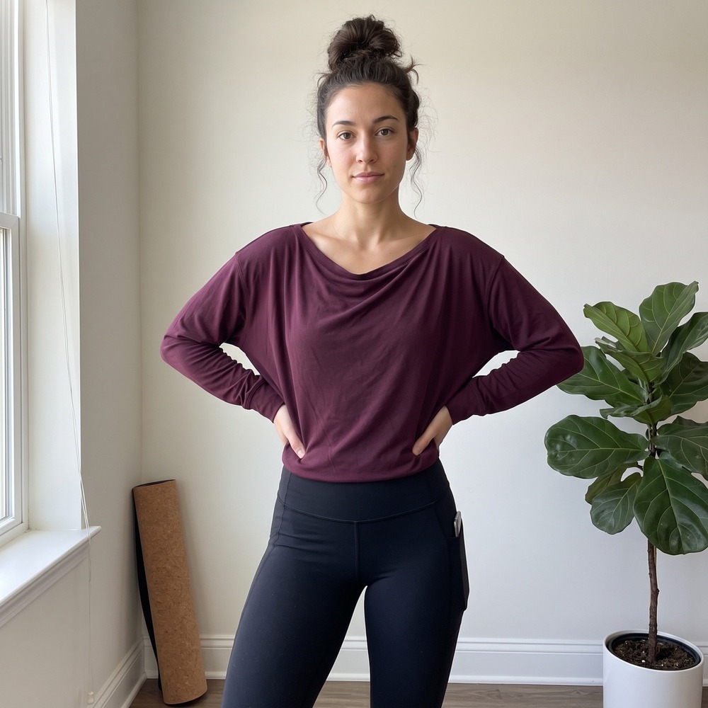 Lululemon BeCalm Oversized Boatneck Top Womens Large Burgundy Modal Lounge
